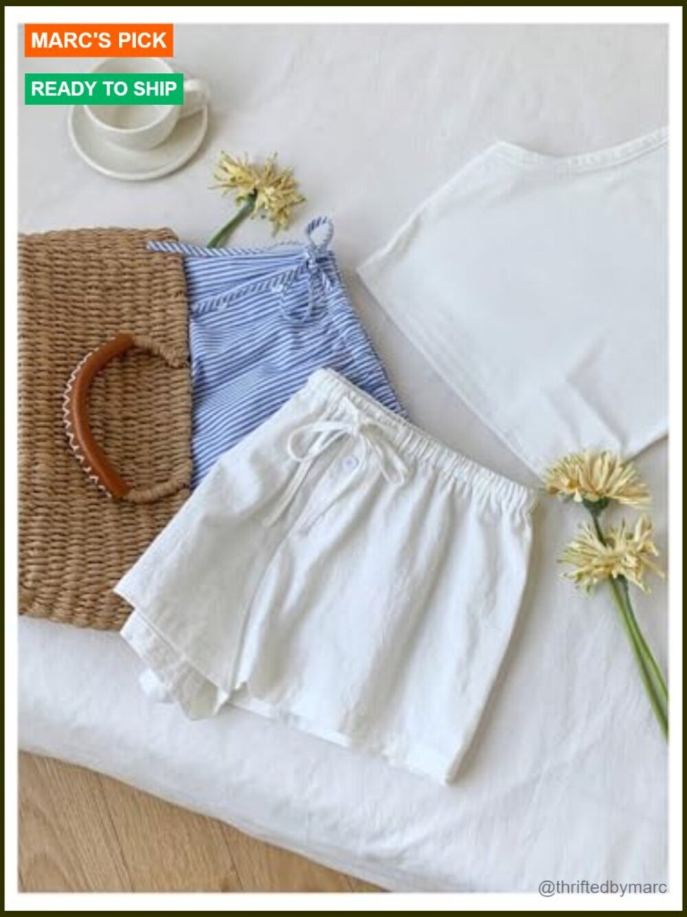 2 Pack Linen Shorts Striped Gingham Summer Beach Pajama Boxer - Picture 5 of 7
